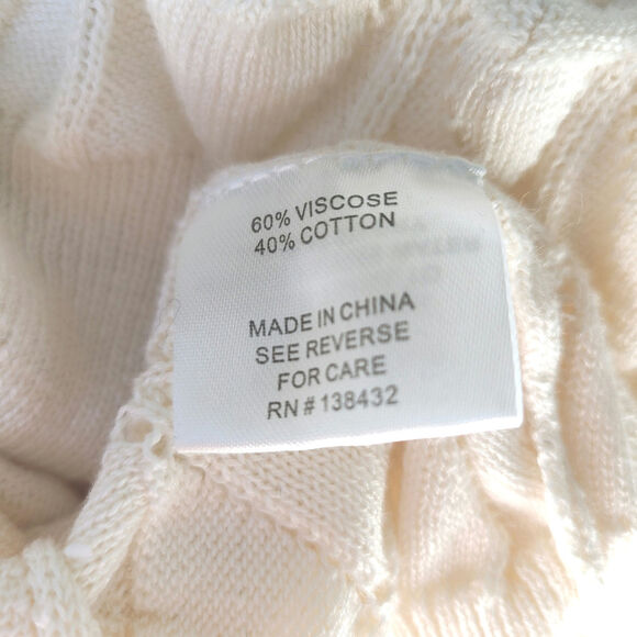 ModCloth Women's Lively Textered Ivory Long Sleeve Top Size Large - Picture 6 of 9